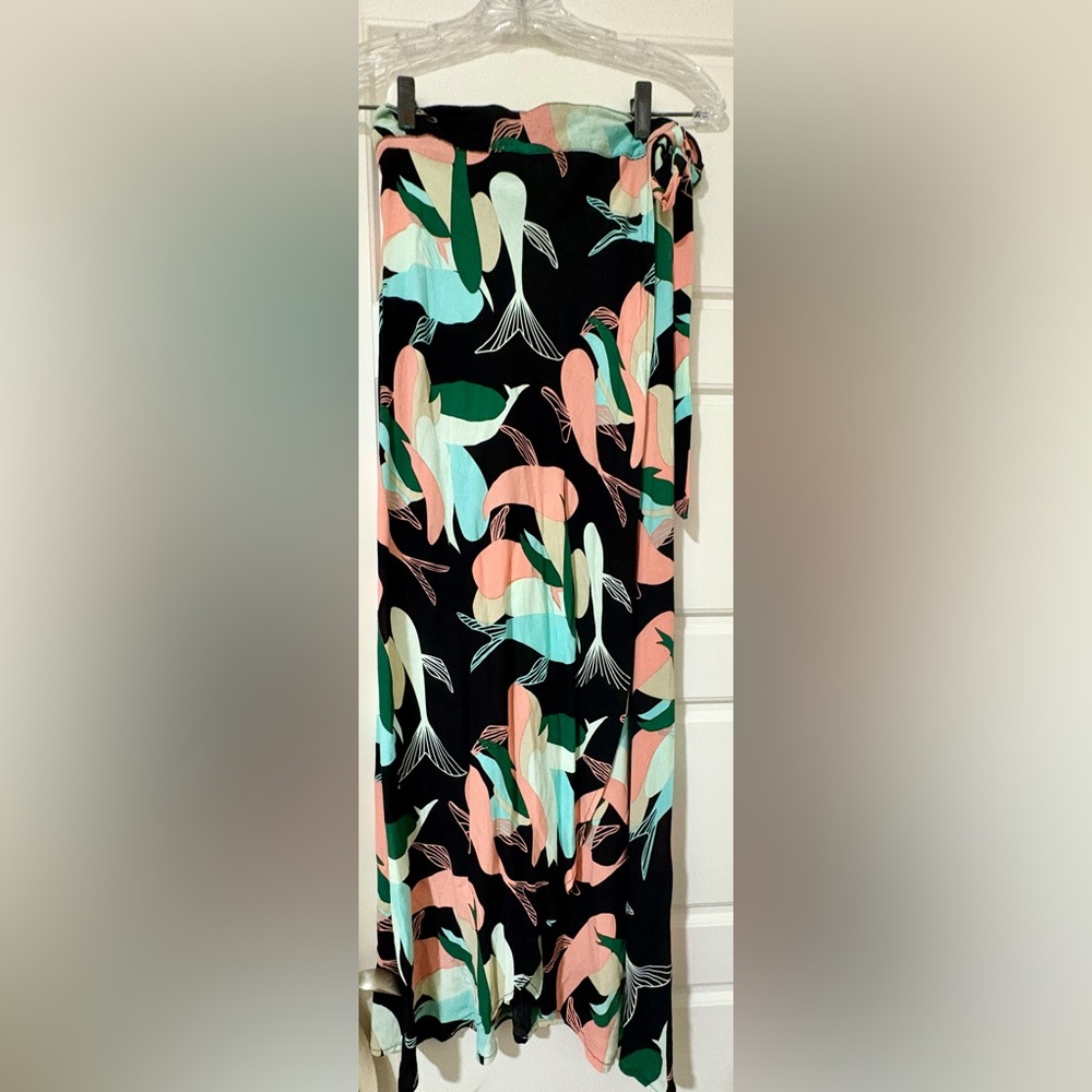 Ava Sky maxi skirt in koi fish print
